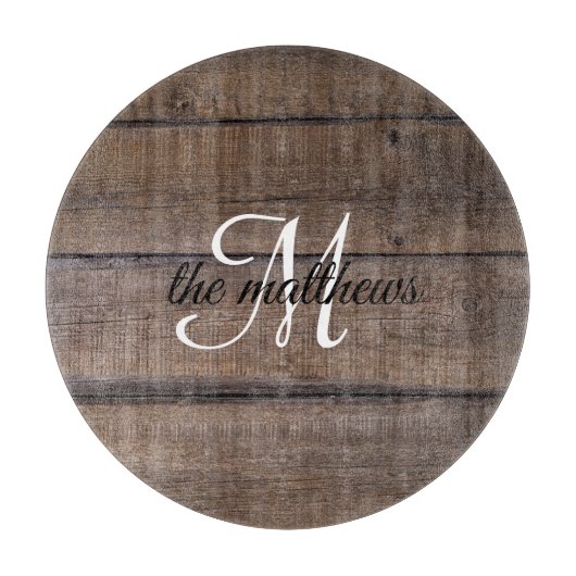 Moderne roestvrijstalen monogram - Aangepast Snijplank (Voorkant)