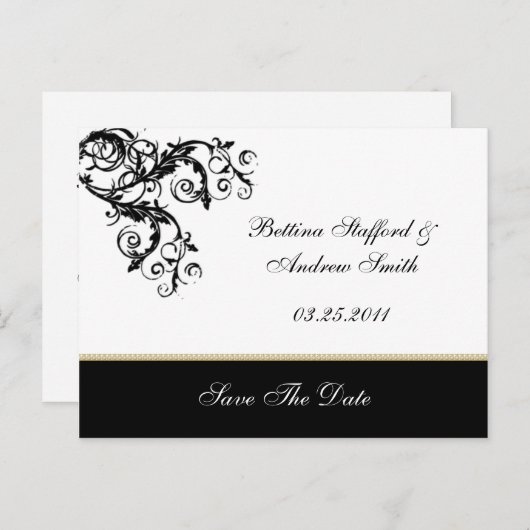 Moderne rollen slaan de datum op aankondigingskaart (Voorkant / Achterkant)