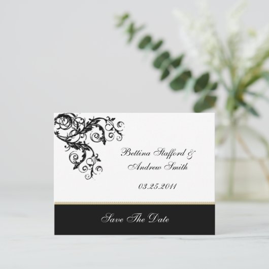 Moderne rollen slaan de datum op aankondigingskaart (Staand voorkant)