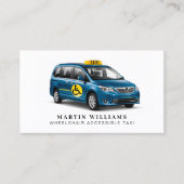 Moderne rolstoeltoegankelijke taxichauffeur visitekaartje (Voorkant)