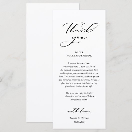 Moderne Romance instelling voor inwendige locatie Programmakaart (Voorkant / Achterkant)