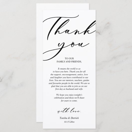 Moderne Romance instelling voor inwendige locatie Programmakaart (Voorkant / Achterkant)