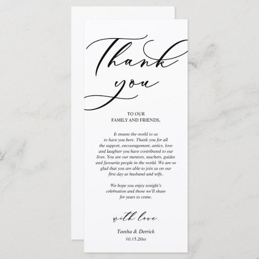 Moderne Romance instelling voor inwendige locatie Programmakaart (Voorkant / Achterkant)