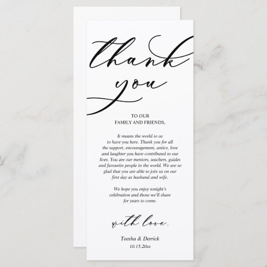 Moderne Romance instelling voor inwendige locatie Programmakaart (Voorkant / Achterkant)