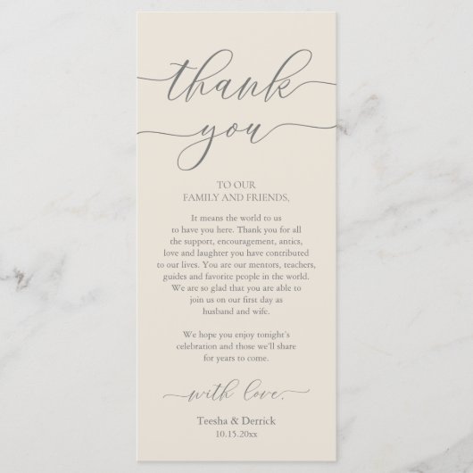 Moderne Romance instelling voor inwendige locatie  Programmakaart (Voorkant)