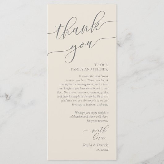 Moderne Romance instelling voor inwendige locatie Programmakaart (Voorkant)