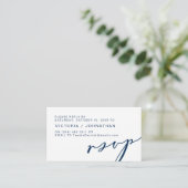 Moderne Romance, NAVY BLUE, RSVP Informatiekaartje (Staand voorkant)