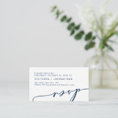 Moderne Romance, NAVY BLUE, RSVP Informatiekaartje (Staand voorkant)