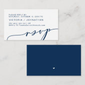 Moderne Romance, NAVY BLUE, RSVP Informatiekaartje (Voorkant / Achterkant)