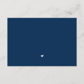 Moderne Romance, Navy Blue Script ,Wedding RSVP Informatiekaartje (Achterkant)