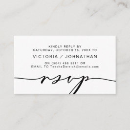 Moderne Romance, zwart script, bruiloft RSVP Informatiekaartje