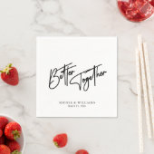 Moderne Romance: Zwart Script bruiloft servetten (Insitu)