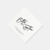 Moderne Romance: Zwart Script bruiloft servetten (Hoek)