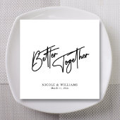 Moderne Romance: Zwart Script bruiloft servetten