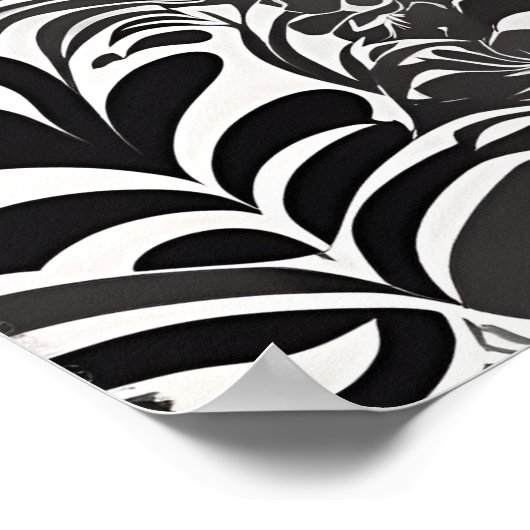 Moderne Romance: Zwart & Wit Kiss Poster (Hoek)