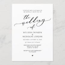 Moderne Romance, Zwarte kalligrafie bruiloft