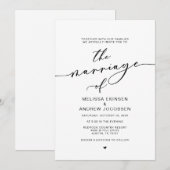 Moderne Romance, zwarte kalligrafie, huwelijk Kaart (Voorkant / Achterkant)