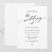 Moderne Romance, zwarte kalligrafie Kaart (Voorkant / Achterkant)