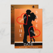 Moderne Romantic Foto slaat de uitnodiging op de d (Voorkant / Achterkant)