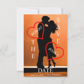 Moderne Romantic Foto slaat de uitnodiging op de d