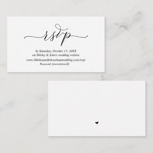 Moderne Romantiek, Zwarte Script, Online website R Informatiekaartje (Voorkant / Achterkant)