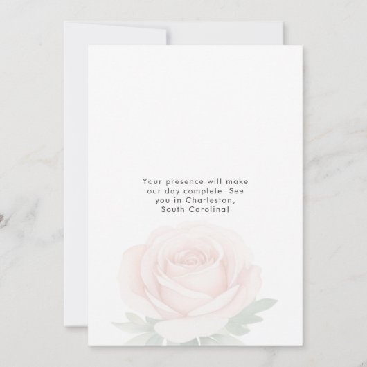 Moderne Romantische Bloemenfoto Huwelijk Save the  Save The Date (Achterkant)