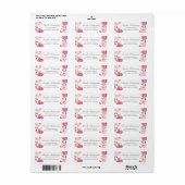 Moderne Romantische Botanische Roze Bloemen Etiket (Full Sheet)