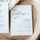 Moderne romantische bruiloft alles in één uitnodig kaart