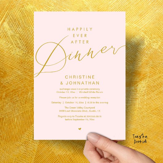 Moderne Romantische Bruiloft Dinermenu voor Huwen Kaart