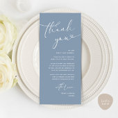 Moderne romantische bruiloft receptie dank u kaart