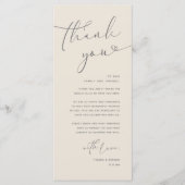 Moderne romantische bruiloft receptie dank u kaart (Voorkant)