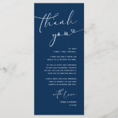 Moderne romantische bruiloft receptie dank u kaart (Voorkant)