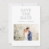 Moderne romantische Casual foto bruiloft Save the Kaart (Voorkant)