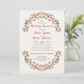 Moderne Romantische Elegante Bloemen Huwelijksrece Kaart (Staand voorkant)