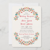 Moderne Romantische Elegante Bloemen Huwelijksrece Kaart (Voorkant)