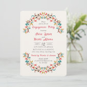 Moderne romantische elegante bloemen verlovingsfee kaart (Staand voorkant)