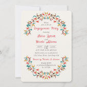 Moderne romantische elegante bloemen verlovingsfee kaart (Voorkant)