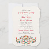 Moderne romantische elegante bloemen verlovingsfee kaart (Voorkant)