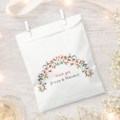 Moderne romantische elegante bloemenkrans bruiloft bedankzakje (Geknipt)