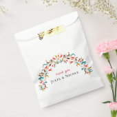 Moderne romantische elegante bloemenkrans bruiloft bedankzakje (Gezegeld)