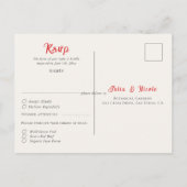 Moderne romantische elegante bloemenkrans bruiloft briefkaart (Achterkant)