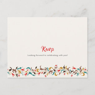 Moderne romantische elegante bloemenkrans bruiloft briefkaart