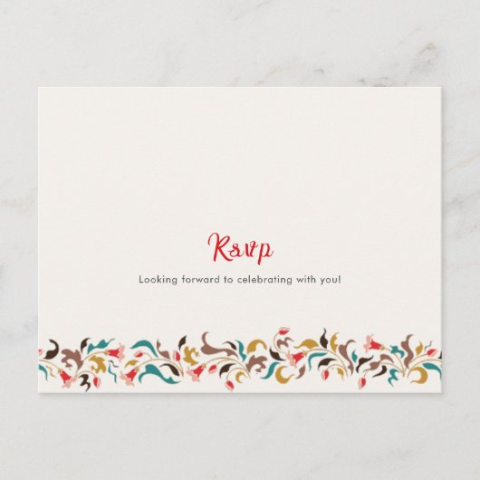 Moderne romantische elegante bloemenkrans bruiloft briefkaart (Voorkant)