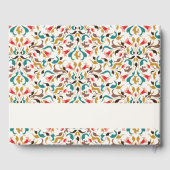 Moderne romantische elegante bloemenkrans bruiloft gastenboek (Achterkant)