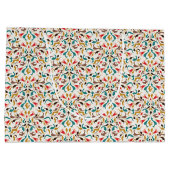 Moderne romantische elegante bloemenkrans bruiloft groot cadeauzakje (Achterkant)