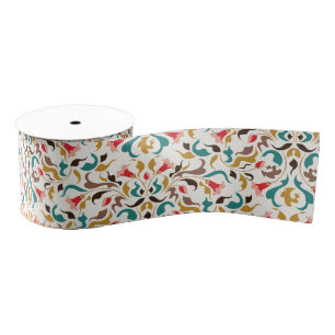 Moderne romantische elegante bloemenkrans bruiloft grosgrain lint