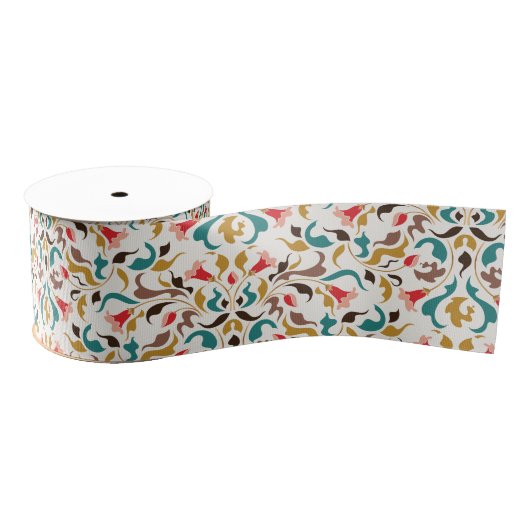 Moderne romantische elegante bloemenkrans bruiloft grosgrain lint (Spoel)