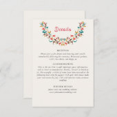Moderne romantische elegante bloemenkrans bruiloft informatiekaartje (Voorkant / Achterkant)