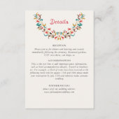 Moderne romantische elegante bloemenkrans bruiloft informatiekaartje (Voorkant)