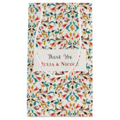 Moderne romantische elegante bloemenkrans bruiloft klein cadeauzakje (Voorkant)